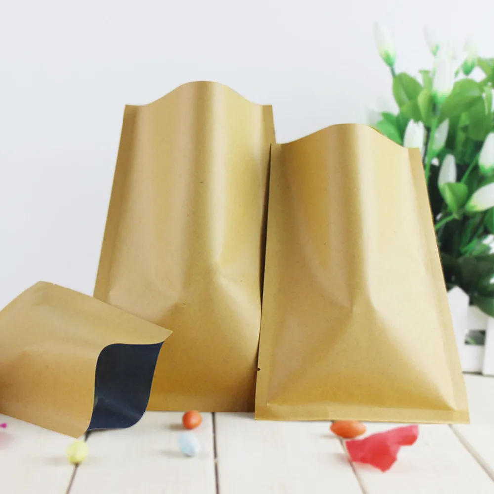 Food Storage In Mylar Bags - 8*12cm aberto superior marrom papel kraft