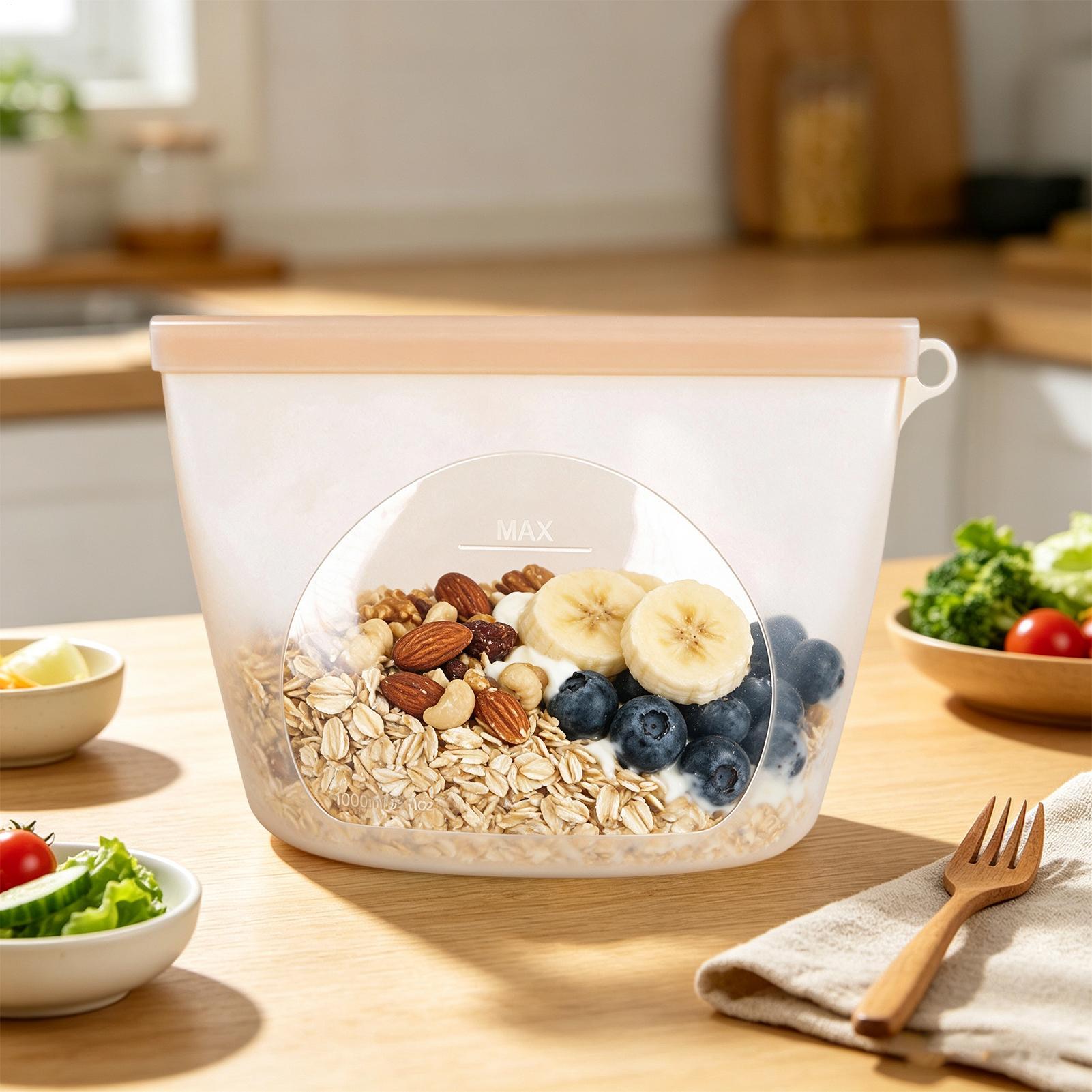 Food Storage Ziploc - Sacos reutilizáveis ​​para armazenamento de alimentos,