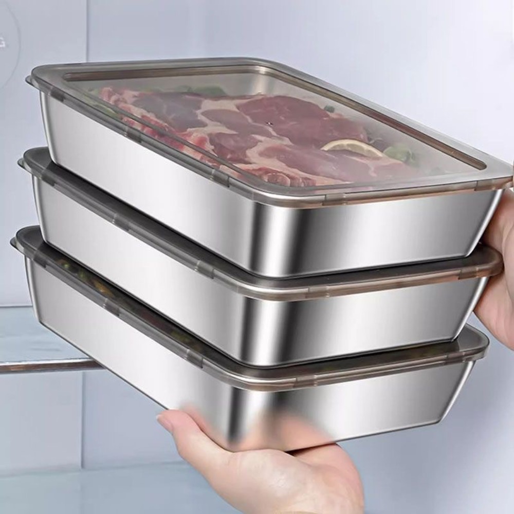 Food Storage In Stainless Steel - Bandeja de Servir em Aço Inoxidável