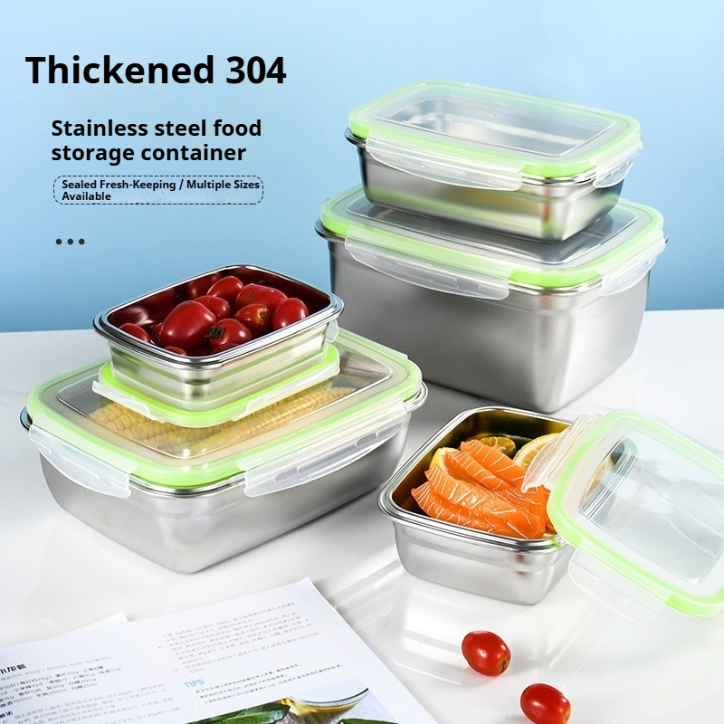 Food Storage Containers With Lids - Conjunto de lancheira de aço inoxidável