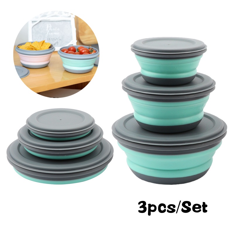 Food Storage Containers With Lids - Portátil dobrável lancheira tigela conjuntos de