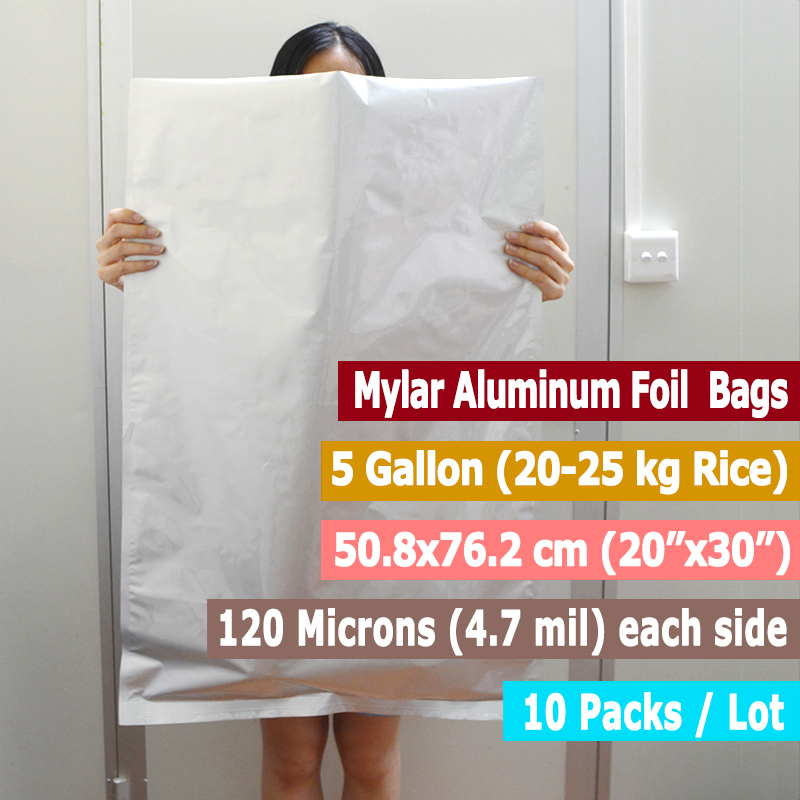 10 pacotes de sacos mylar de 5 - Food Storage In Mylar Bags avaliação e preço