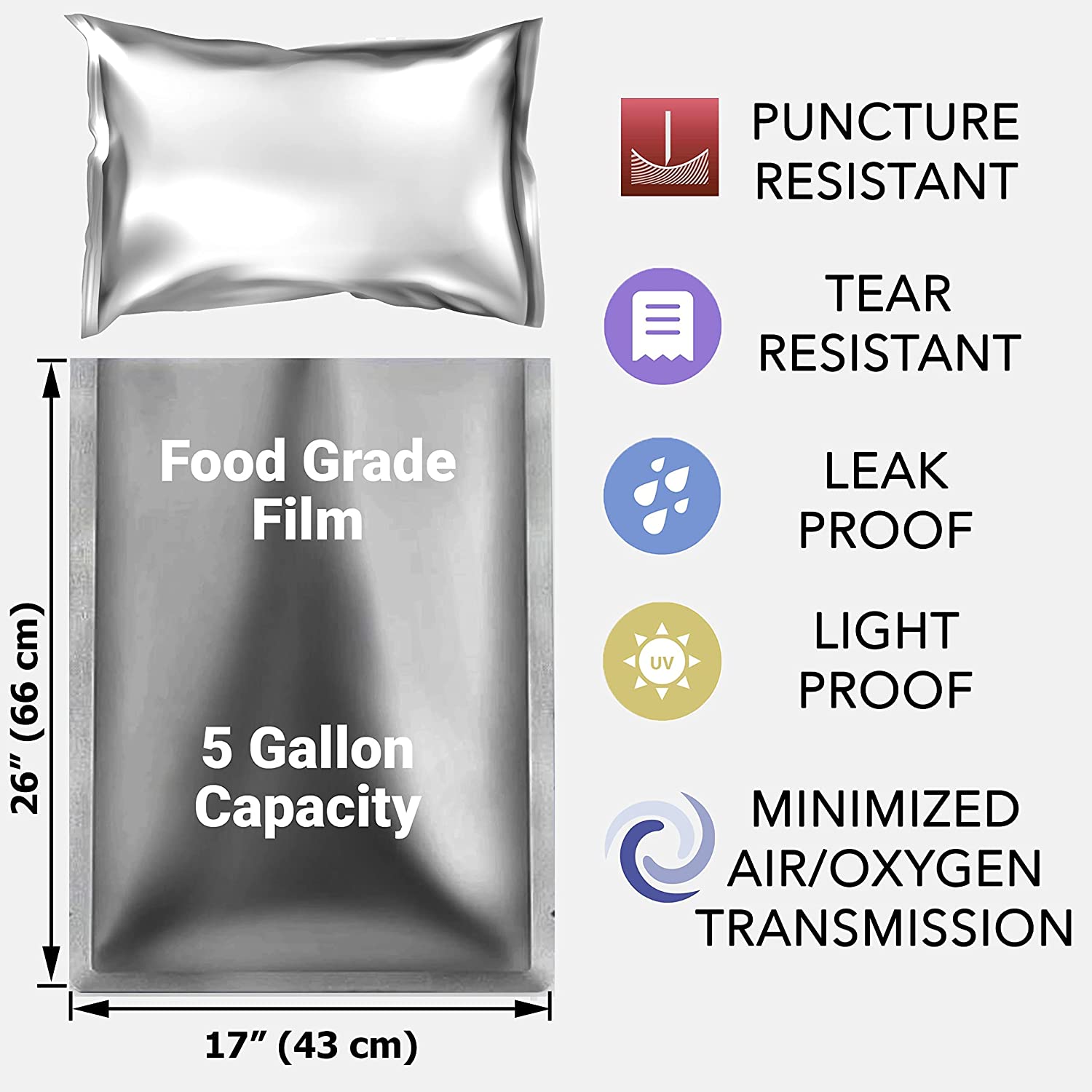 10 pacotes de sacos mylar de 5 - Food Storage In Mylar Bags avaliação e preço