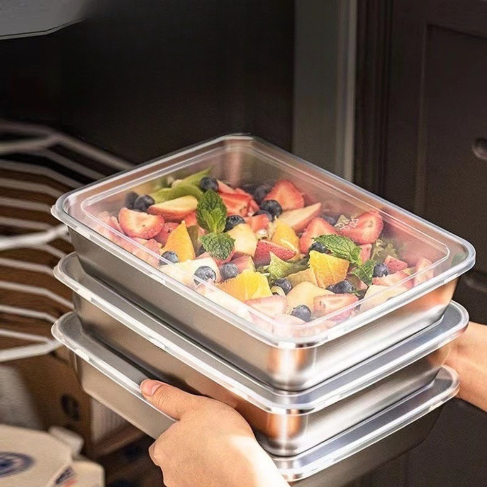 Bandeja de Servir em Aço Inoxi - Food Storage In Stainless Steel avaliação e preço