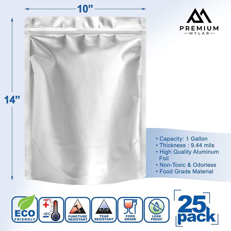 25 Sacos Mylar - Sacos Mylar S - Food Storage In Mylar Bags avaliação e preço