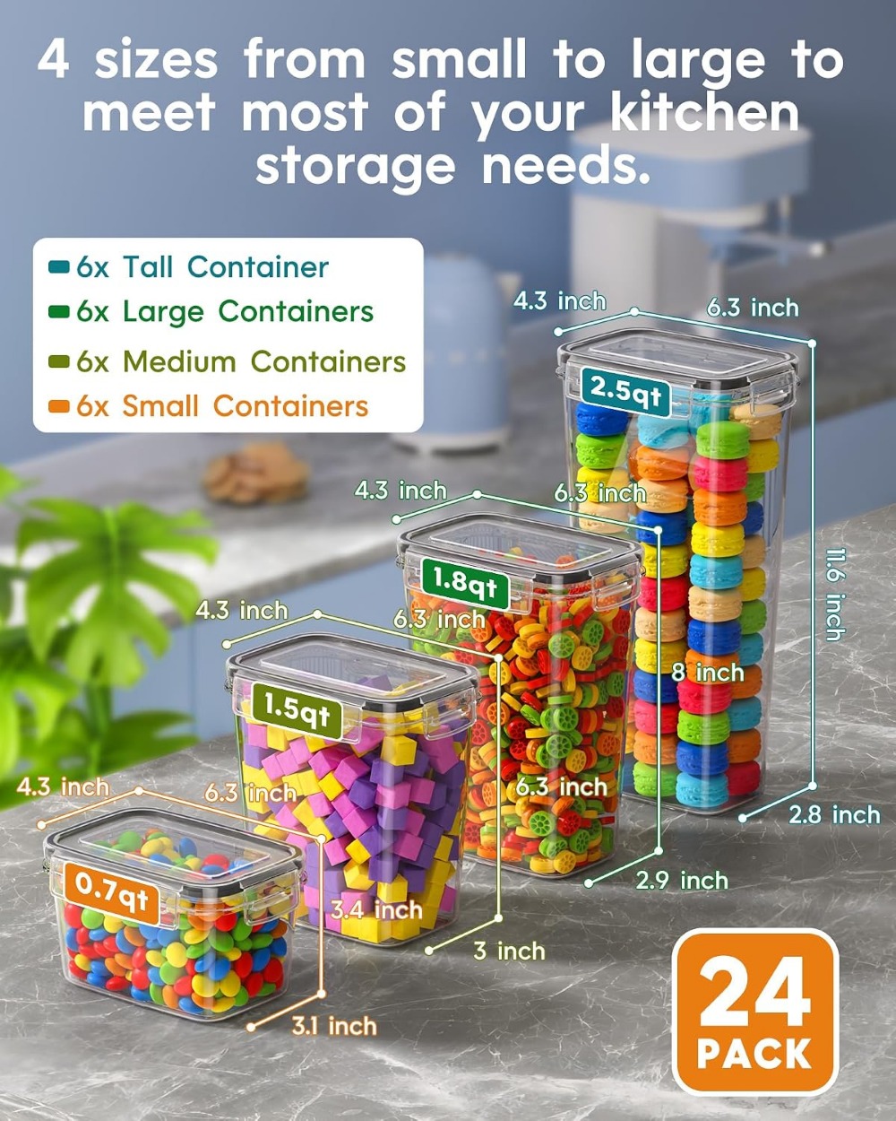 24 PCS Recipientes de Armazena - Food Storage Containers With Lids avaliação e preço