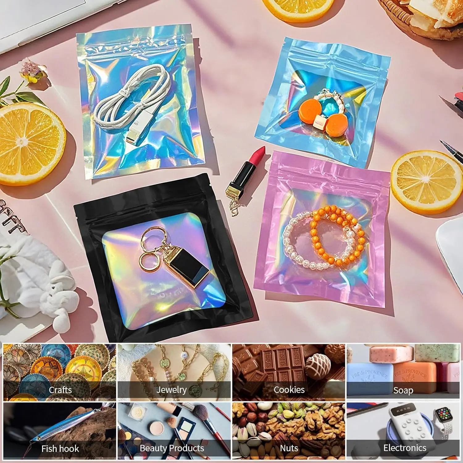 Sacos Mylar arco-íris holográf - Food Storage In Mylar Bags avaliação e preço